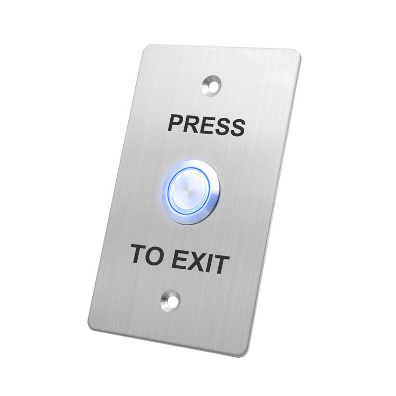 WESCO | X2 Illuminated Exit Button, Blue, Stainless Steel - Large, 1NO ...
