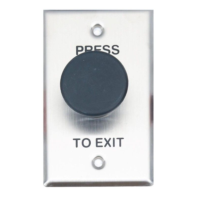 WESCO | Exit Button, Big Mushroom, Black, Standard Stainless Steel ...
