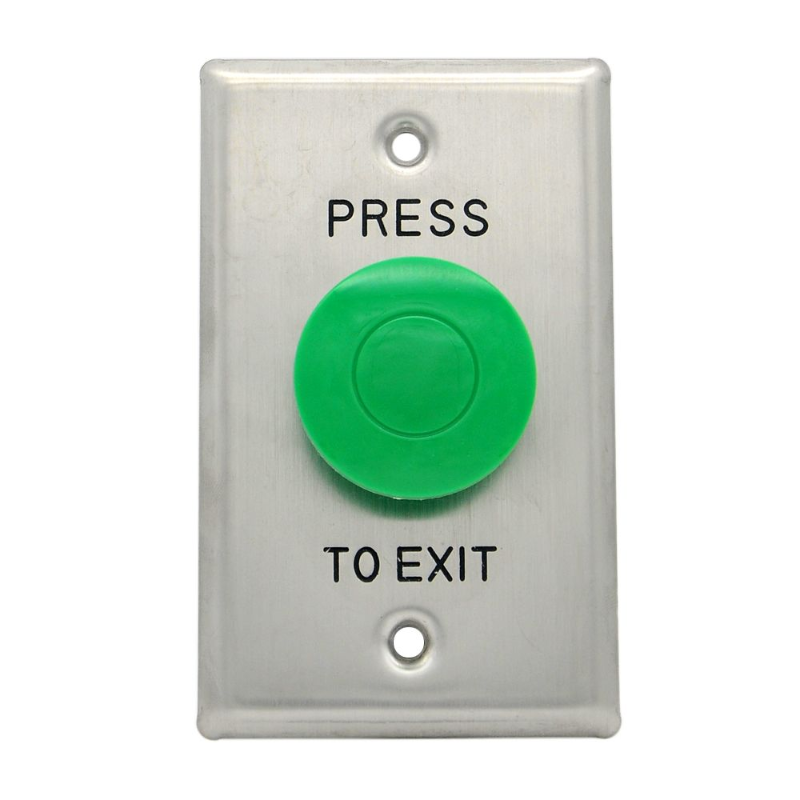 WESCO | Exit Button, Big Mushroom, Green, Standard Stainless Steel ...